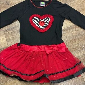 Kids Heart Boutique Zebra Dress - Black and Red Zebra Print